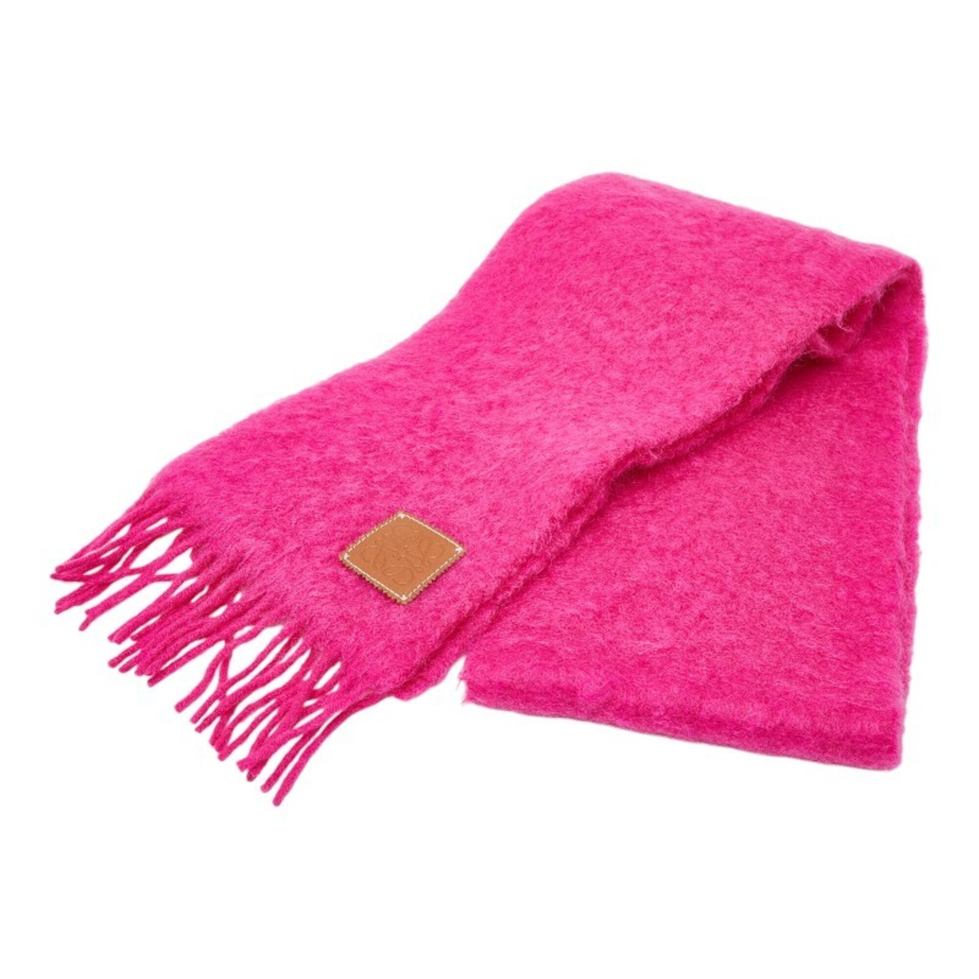 Loewe Anagram Scarf, Pink, Wool, Nylon, And Mohair, Women's